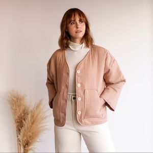 ❌ SOLD OZMA of California minimalist 100% Linen Wolfe Coat Jacket